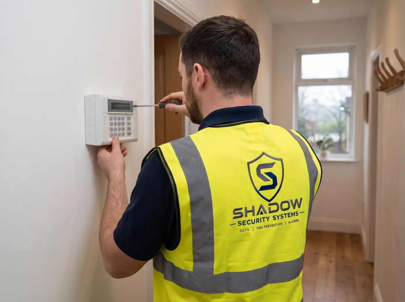 Shadow Security Systems engineer at work — installation 3
