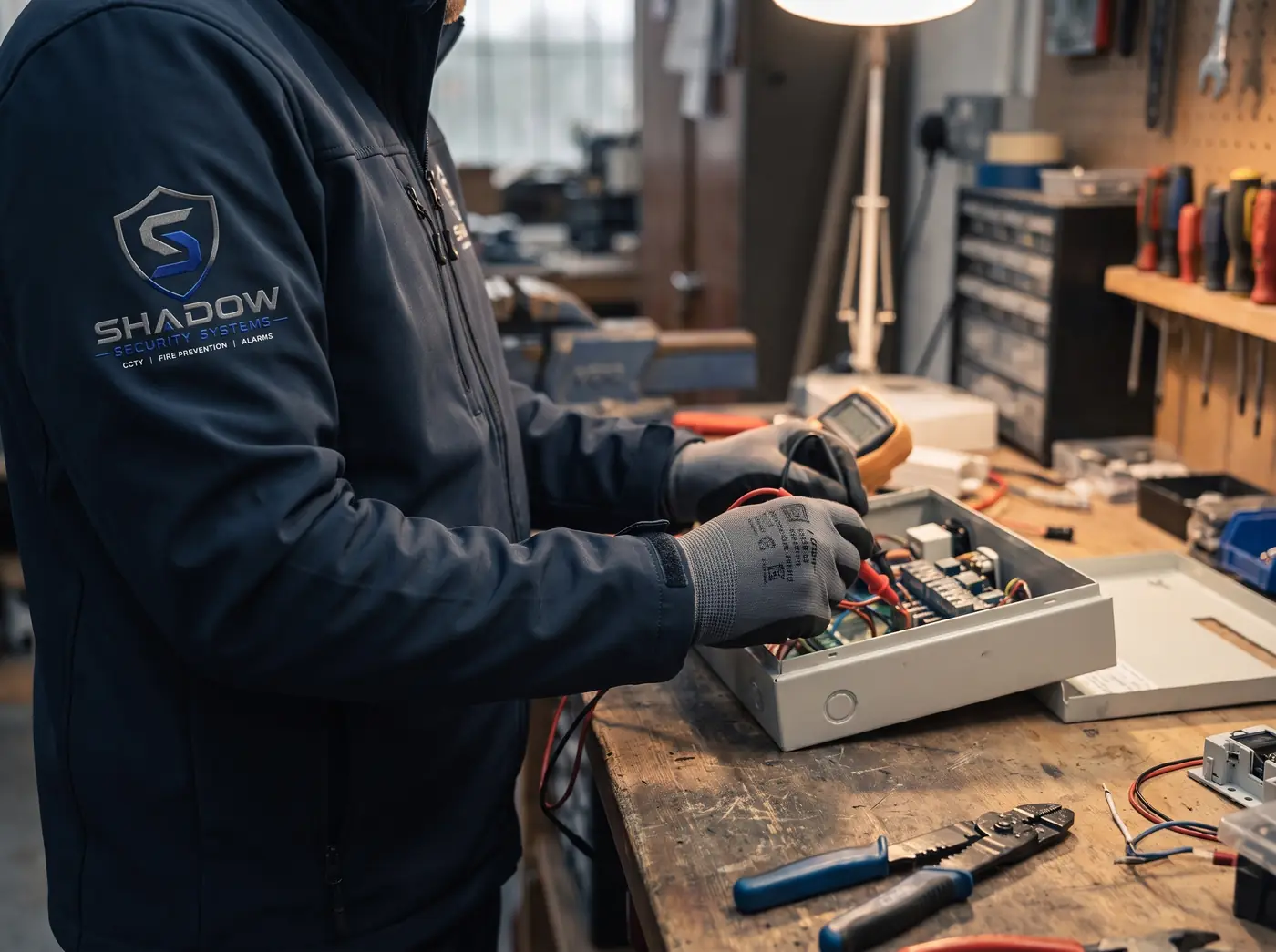 Shadow Security Systems engineer at work — installation 9