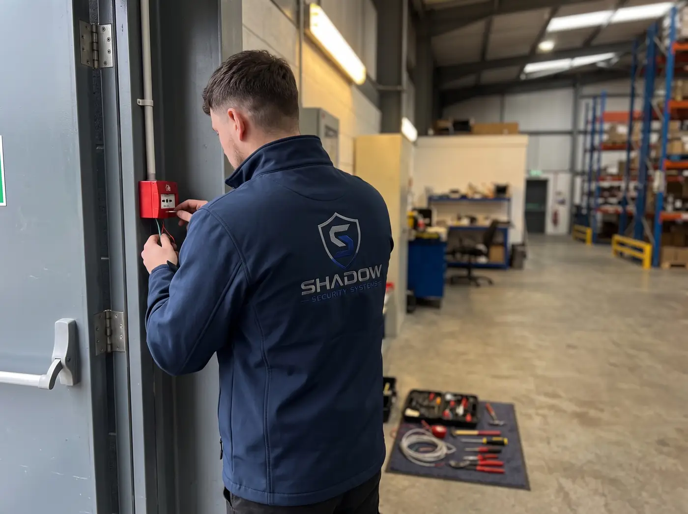 Shadow Security Systems engineer at work — installation 7